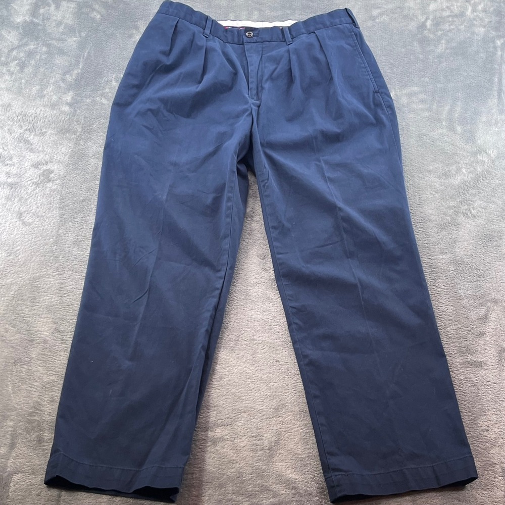 Polo Golf Ralph Lauren Mens 34x30 Navy Blue Pleated Fairway Fit Chino Pants